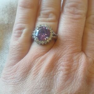 Amethyst Style Cluster Ring, Size 6 Whimsical Fairy Statement
